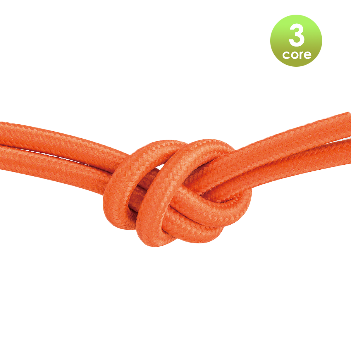 Tangla lighting - TLCB01003OG - 3c - Fabric cable 3 core - in scarlet